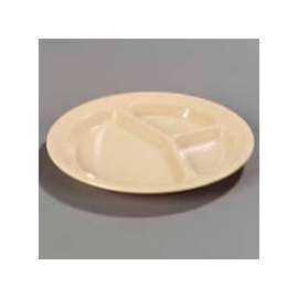 Carlisle PCD21125 - Narrow Rim 3-Compartment Plate 11" x 1-1/4", Tan