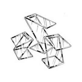 Set Of 3 Beveled Edge Slant Shoe Risers - Clear