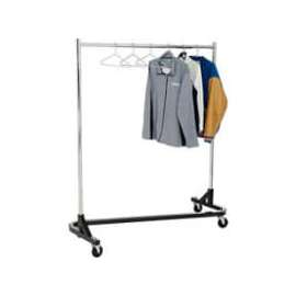 Rolling Z Rack - Heavy Duty Square Tubing (RZ/1) - Chrome Upright & Hangrail - Black Base