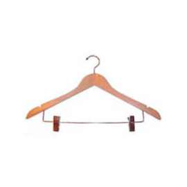 17" L Flat W/ Chrome Metal Bar And Clips - Natural