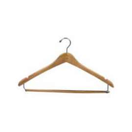 17" L Flat W/ Chrome Hook And Wooden Lock Bar On Spring - Natural
