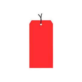 Global Industrial Shipping Tag Pre Strung, #6, 5-1/4"L x 2-5/8"W, Red, 1000/Pack