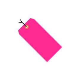 Shipping Tags, Pre Wired, #5, 4-3/4"L x 2-3/8"W, Fluorescent Pink, 1000/Pack