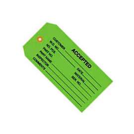 Global Industrial Inspection Tag "Accepted", #5, 4-3/4"L x 2-3/8"W, Green, 1000/Pack