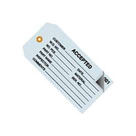 Global Industrial 2 Part Inspection Tag "Accepted", #5, 4-3/4"L x 2-3/8"W, Blue, 500/Pack