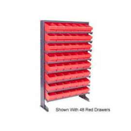 Quantum Storage Systems QPRS-567 Single Sided Rack 12"x36"x60" with 44 Gray Euro Drawers