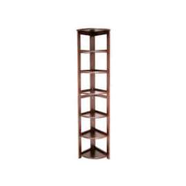 67x12 Corner Flip Flop Bookcase - Mocha Walnut