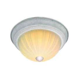 Satco 76-125 2 Light - 11" - Flush Mount - Frosted Melon Glass Textured White