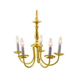 Satco 76-280 5 Light - 18" - Chandelier - w/Candlesticks Polished Brass