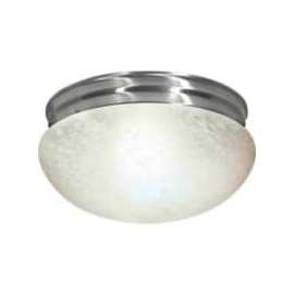 Satco 76-677 2 Light - 12" - Flush Mount - Large Alabaster Mushroom Brushed Nickel