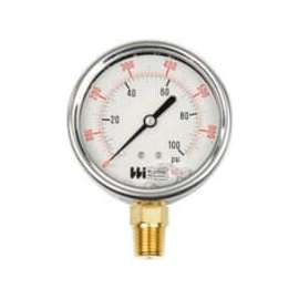 2 1/2" dial, liquid filled, 1/4" NPT bottom, 0-200 PSI