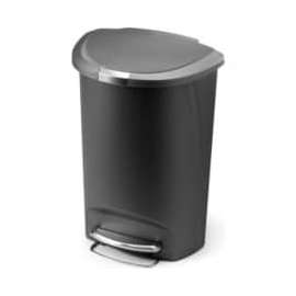 simplehuman Semi Round Plastic Step Can - 13 Gallon Gray