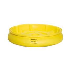 Eagle 1615 Drum Tray with Grating for 30 and 55 Gallon Drums - Yellow with Black Grating