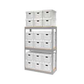 Global Industrial Record Storage Open With Boxes 42"WX15"DX60"H - Gray