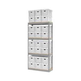 Global Industrial Record Storage Open With Boxes 42"W x 15"D x 84"H - Gray