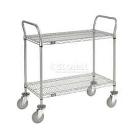 Nexel Utility Cart w/2 Shelves & Poly Casters, 1200 lb. Capacity, 36"L x 18"W x 39"H