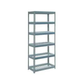 Extra Heavy Duty Shelving 36"W x 12"D x 60"H With 6 Shelves, Wire Deck, Gry