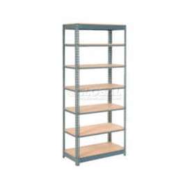 Heavy Duty Shelving 36"W x 18"D x 96"H With 7 Shelves - Wood Deck - Gray