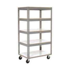 Global Industrial Boltless Shelf Truck w/5 Shelves & Poly Casters, 48"L x 24"W x 65"H, Gray