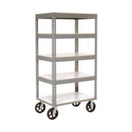 Global Industrial Boltless Shelf Truck w/5 Shelves & Rubber Casters, 48"L x 24"W x 68"H, Gray