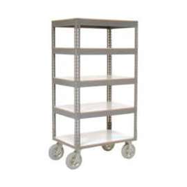 Global Industrial Boltless Shelf Truck w/5 Shelves & Pneumatic Casters, 60"Lx24"Wx68"H, Gray