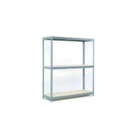 Global Industrial Wide Span Rack 60Wx24Dx96H, 3 Shelves Wood Deck 1200 Lb Cap. Per Level, Gray