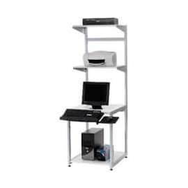 24" Computer LAN Workstation, 24"W x 30"D x 74"H, Gray, Unassembled