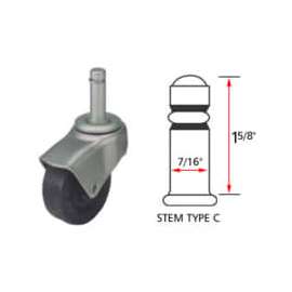 Algood Deluxe Series Chair Caster with Hard Rubber Wheel S0722-437SX1 5/16-UT-BB - Stem Type C