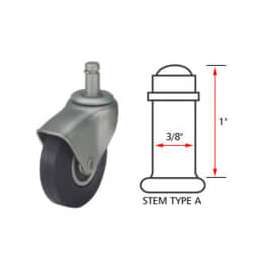 Algood Hooded Type Series Chair Caster with Soft Rubber Wheel S722375SX12SR - Stem Type A