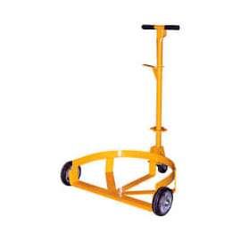 Low-Profile Drum Caddy with Bung Wrench Handle LO-DC-MR - Mold-on Rubber Wheels