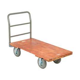 Global Industrial Hardwood Deck Platform Truck 48 x 24 1200 Lb. Capacity 8" Pneumatic Casters