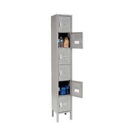 Global Industrial 6-Tier 6 Door Box Locker, 12"W x 15"D x 12"H, Gray, Unassembled
