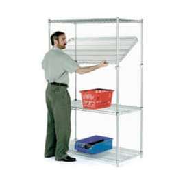 Nexel Shelving Quick Adjust, Wire Shelving Starter Unit, 48"W x 14"D x 86"H