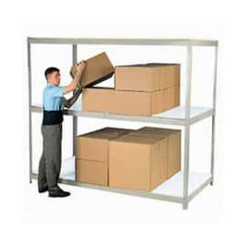 Global Industrial Wide Span Rack 96Wx48Dx96H, 3 Shelves Laminated Deck 1100 Lb Per Level, Gray