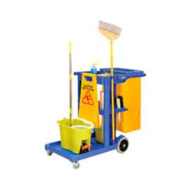 Global Industrial Janitor Cart Blue with 25 Gallon Vinyl Bag