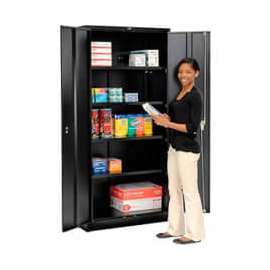 Storage Cabinet, Turn Handle, 36"Wx18"Dx78"H, Black, Assembled