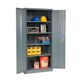 Storage Cabinet, Turn Handle, 36"Wx18"Dx78"H, Gray, Assembled