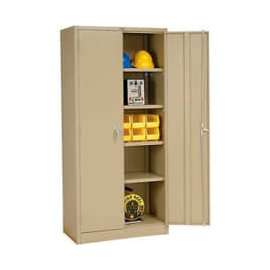 Storage Cabinet, Turn Handle, 36"Wx18"Dx78"H, Tan, Assembled