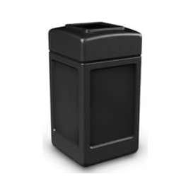 PolyTec Square Waste Container, Black, 42-Gallon