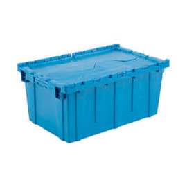Global Industrial Plastic Attached Lid Shipping and Storage Container 27-3/16x16-5/8x12-1/2 BL