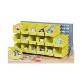 Global Industrial Louvered Bench Rack w/ 8(B), 8(C), 6(D) Yellow Bins, 36"W x 15"D x 20"H
