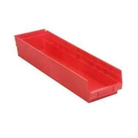 Plastic Nesting Storage Shelf Bin QSB206 6-5/8"W x 23-5/8"D x 6"H Red
