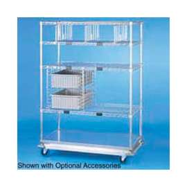 Nexel Open Sided Wire Exchange Truck w/5 Shelves, 1000 lb. Capacity, 48"L x 18"W x 69"H