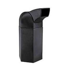 PolyTec Hex Waste Container with Drive-Thru Lid, Black, 50-Gallon