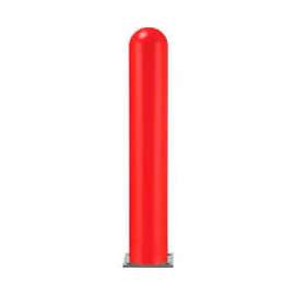 Global Industrial Smooth Bollard Post Sleeve, 8" HDPE Dome Top, Red