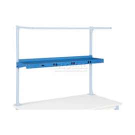 Global Industrial Steel Shelf W/ 6 Single Outlets, 60"W x 12"D, Blue