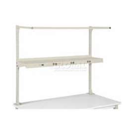 Global Industrial Steel Shelf W/ 6 Single Outlets, 72"W x 12"D, Tan