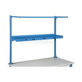Global Industrial Steel Shelf W/ 6 Single Outlets, 96"W x 12"D, Blue