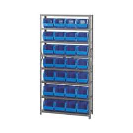 Quantum Storage Systems QSBU-239 Steel Shelving With 48 Giant Stacking Bins Blue, 12x36x75