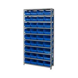 Steel Shelving With 36 4"H Plastic Shelf Bins Ivory - 36x18x72-13 Shelves